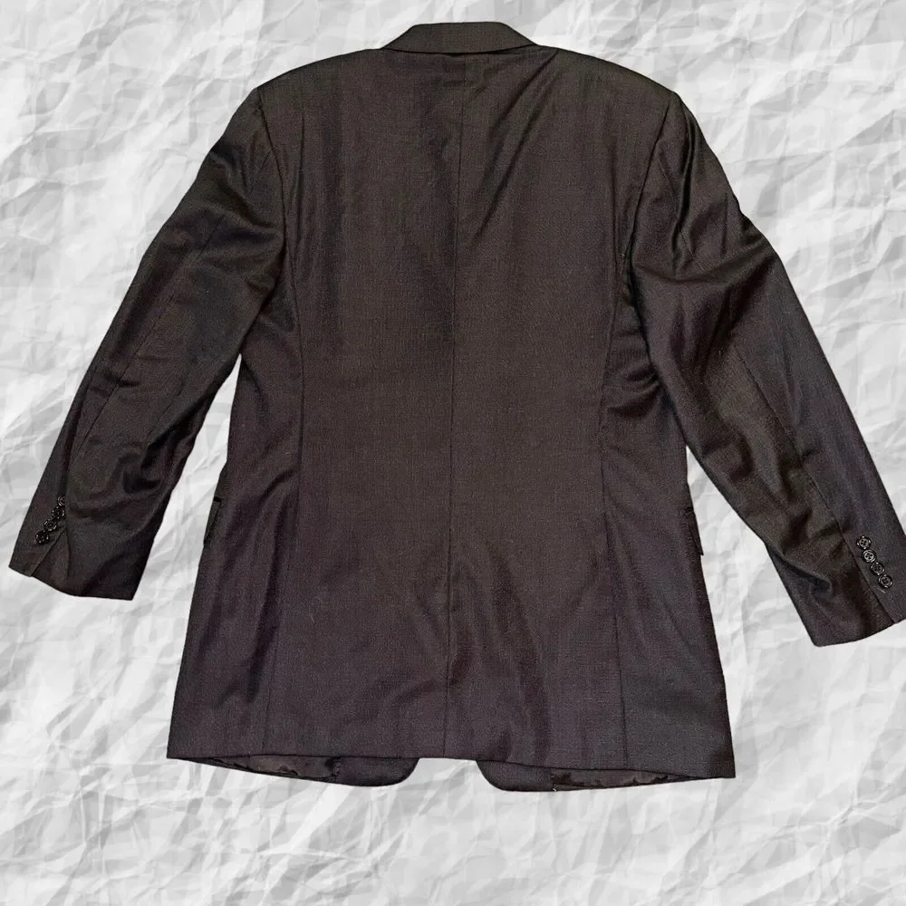 Hickey Freeman Madison‎ Black Birdseye/Microdot Wool Suit 46L W37